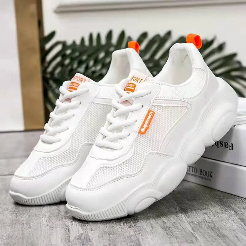 

2109 Summer New Style Casual Lace-up Sports Leather Spell Mesh Versatile Low Top Breathable Mesh Shoes bear xie WOMEN'S Shoes