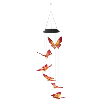 

Solar Wind Chime Decorative Lamp Outdoor Waterproof Butterfly bird Landscape Lamp