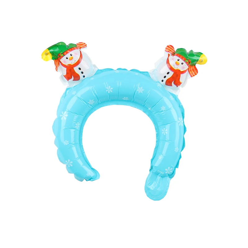 10pcs Christmas Headband Hoop Balloons Boys Girls Birthday Party Decorations Children Toys Snowman Hat Gift Headdress Balloons