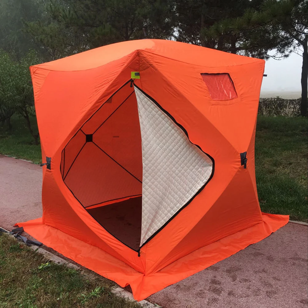 

3-4 Person Automatic Winter Outdoor Camping Ice Fishing Tent Windproof Warm Tent Insulated Shelter Fishing Tents with 2 Doors
