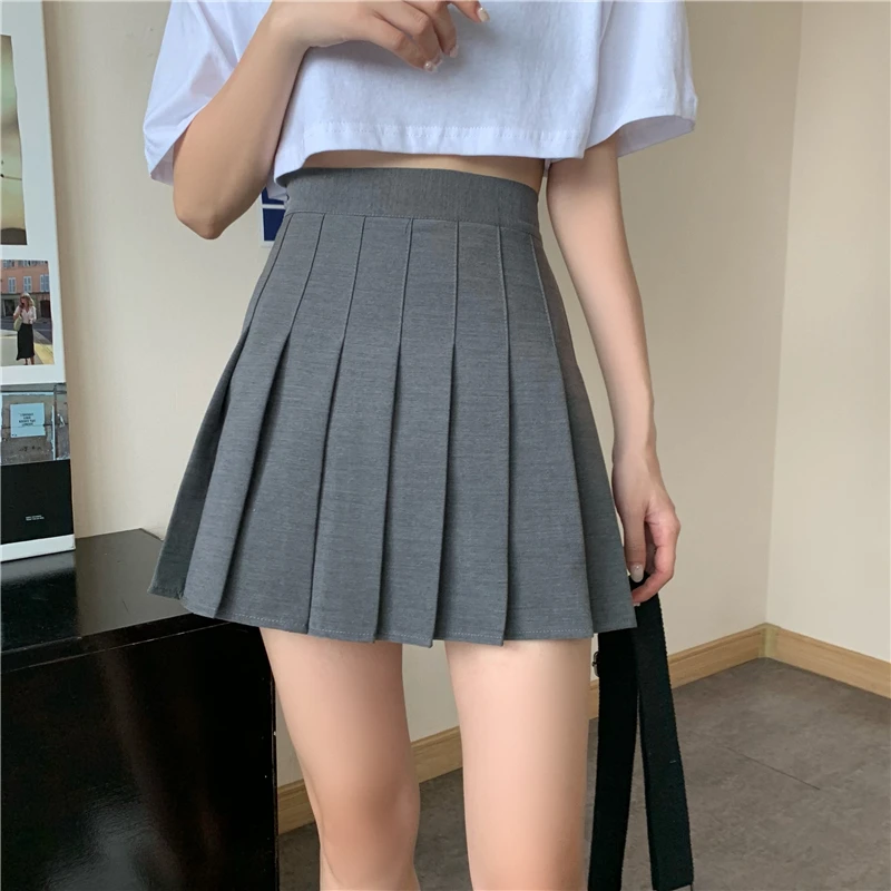 

2021 Spring and Summer Female A-line Skirt Korean Version of The Waist, Thin Pleated Skirt, High Waist, All-match Short Skirt