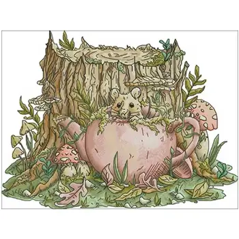 

Little Mouse's Tea House patterns Counted Cross Stitch 11CT 14CT 18CT DIY Chinese Cross Stitch Kits Embroidery Needlework Sets