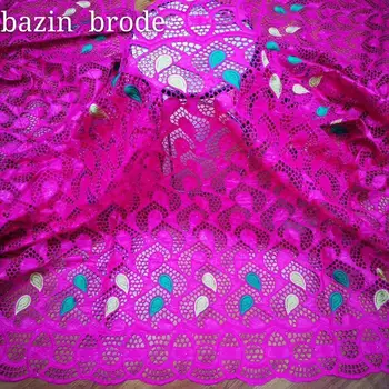 

african bazin riche fabric jacquard embroidery cotton dry bazin riche brode lace 2020 high quality lace guinea brocade fabric 5y