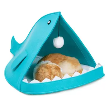 

Creative Shark Nest Breathable Cat Bed Felt Pet Nest Funny Kitten Puppy Cave 831B