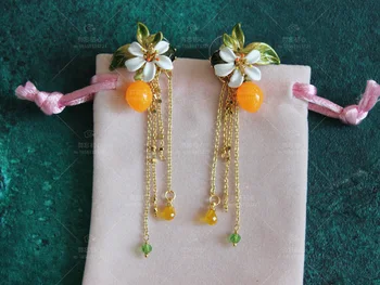 

2020 Special Offer Real Earing Earings Oorbellen Tangerine Flowers Fringe Earring Stud Earrings Ear