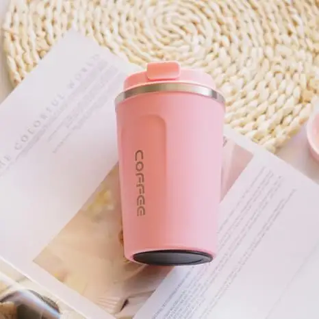 380ml/500ml simple portable stainless steel coffee thermal cup, student female male travel home office drink water mug - Цвет: 380ML pink