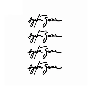 

10.7*4.2cm 4 Pcs/ Lot Ayrton Senna Signature Car Sticker Driven To Perfection Slanted Car Decal Car Styling Car Stickers