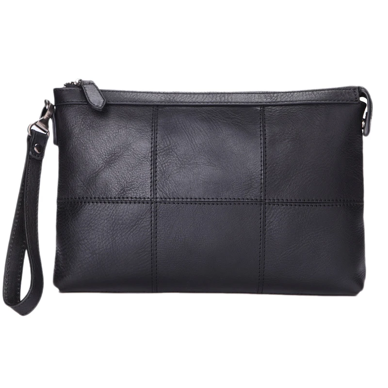 

MISFITS Leather Men's Clutch Bag with Clips Casual Clutch Bag Wallet Wristband Handbag for 9.7 Inch IPad