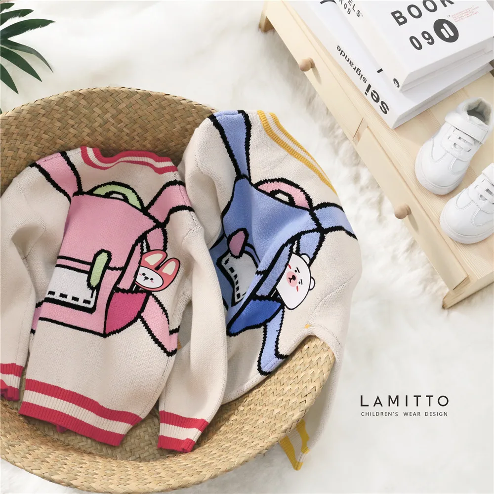 Lmt1703 Autumn And Winter New Products Child Super Cute Cartoon-Style School Bag Jacquard Pure Cotton Wire mao zhi shan