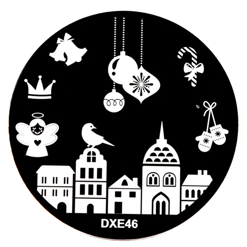 16DXE46 30 стилей печать для дизайна ногтей изображения пластины штамповки маникюрный шаблон Декор DIY Рождественский стиль ногтей Советы DIY дизайн ногтей шаблоны инструменты - Цвет: 16DXE46