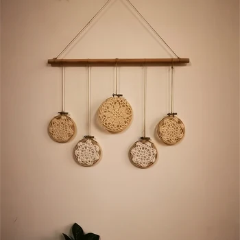 

Macrame Woven Wall Hanging Boho Chic Bohemian Room Geometric Tapestry Art Beautiful Apartment Dorm Room Decoration