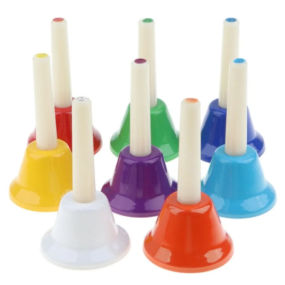 

Handbell Hand Bell Eight-tone Note Color Children's Music Toy Percussion Instrument Octave Class Bell Metal Bell Handbell
