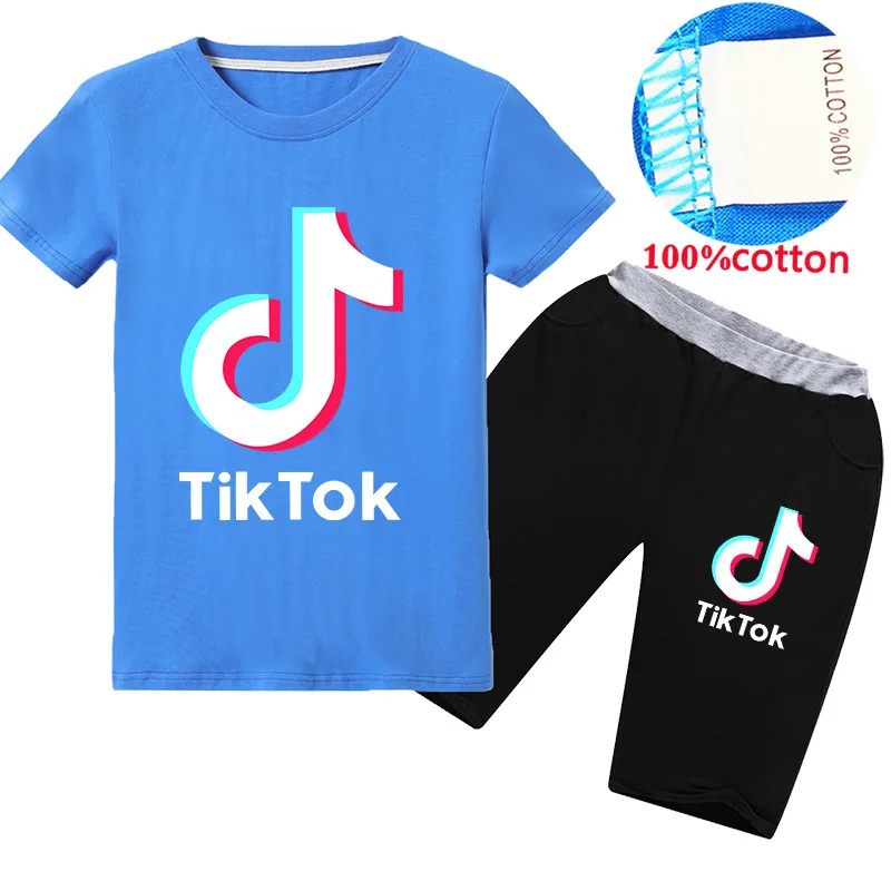 Tiktok/комплект одежды с рисунком аниме, рубашки Рождественская рубашка с длинными рукавами TikTok маскарадный костюм из 2 предметов, осенняя верхняя одежда для мальчиков и девочек - Цвет: RT1244-blue