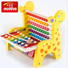 Деревянные игрушки мульти-функциональный олень стук пианино расчет рамки для детей 8-звук игрушечное пианино с цифрами когнитивные