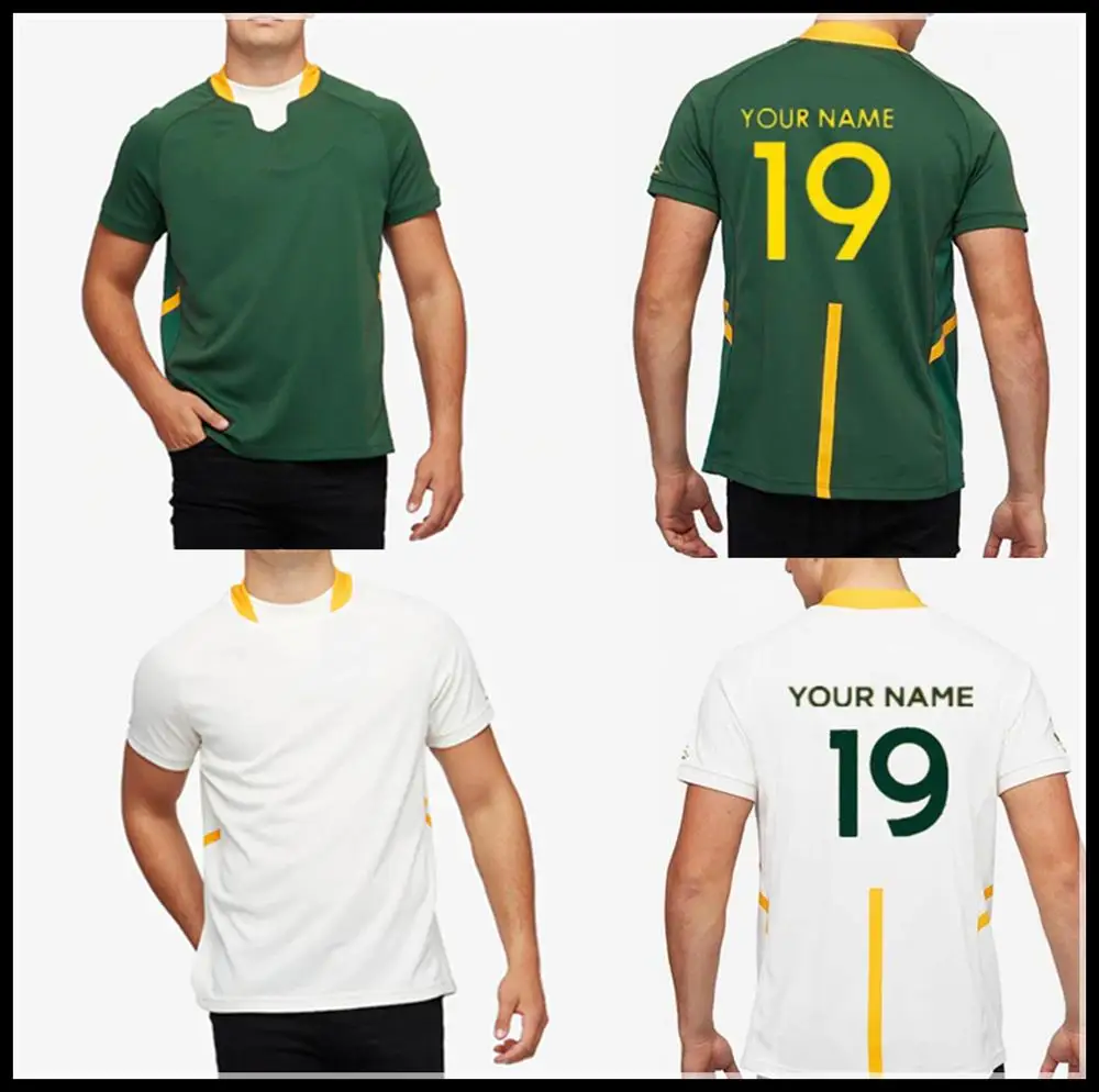 

custom name and number rugby jersey 2019 SOUTH AFRICA RWC HOME away RUGBY shirt size S-3XL