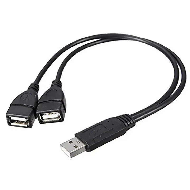 30 см USB2.0 штекер-двойной USB Женский usb зарядный кабель питания удлинитель Высокое качество USB Y сплиттер plug and play
