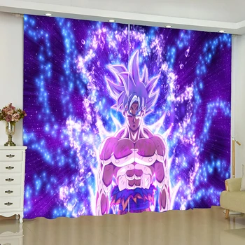 

Anime Dragon Ball 2 Panels/Set Curtain Block out Fabric Drapes Darkening Thermal Insulated Window Curtains Living Room Bedroom