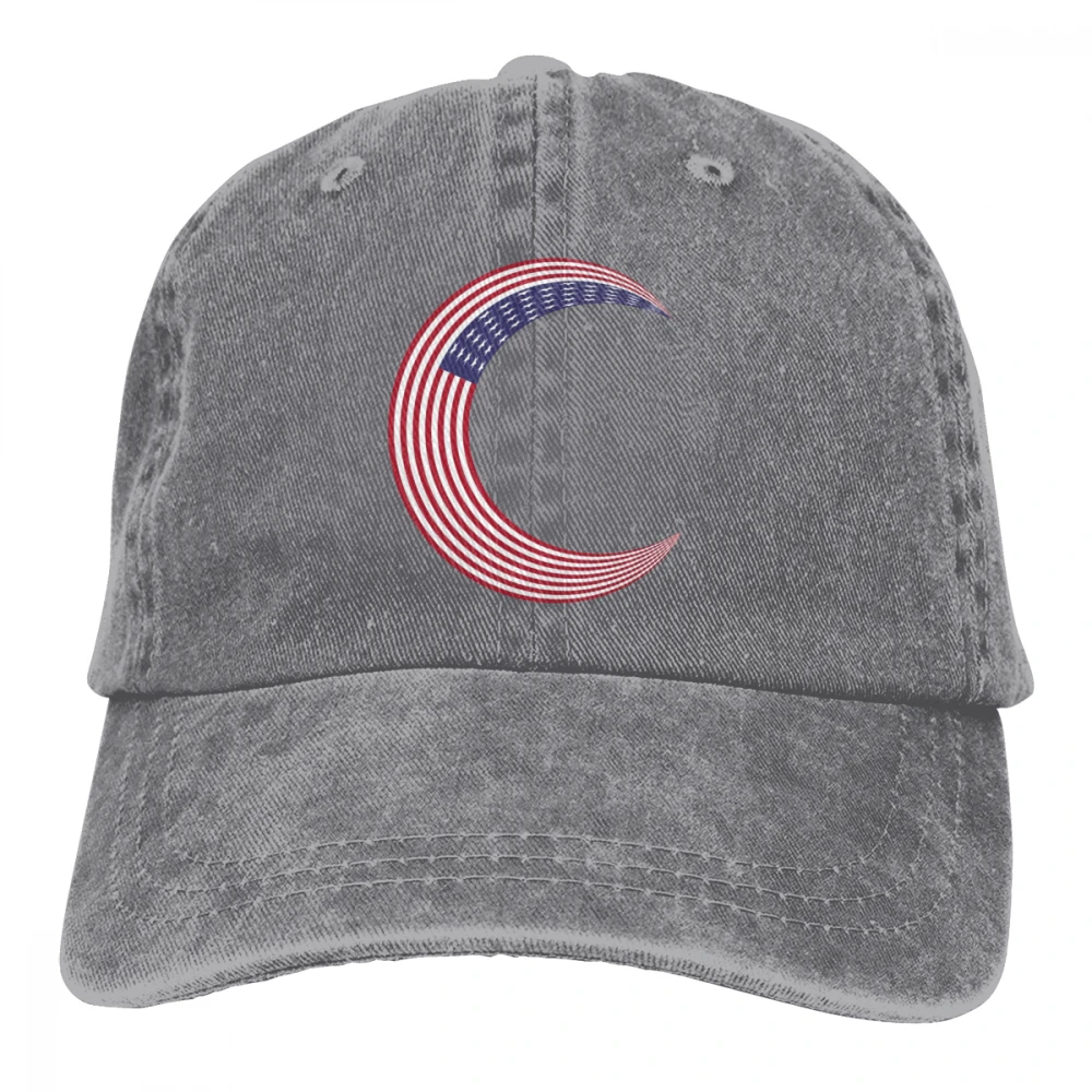 Американский флаг США Луна Casquette глубокий Хизер унисекс Мужские Женские джинсовые бейсболка с ремешком кепки Регулируемый Гольф папа шляпа