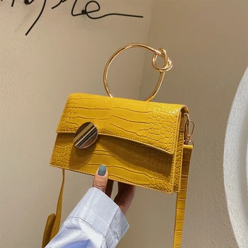 

Stone Pattern Pu Leather Crossbody Bags for Women 2020 Small Totes with Metal Handle Lady Shoulder Messenger Bag Travel Handbags
