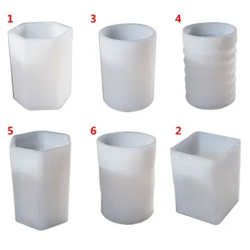 

Silicone Mold DIY Pen Holder Desk Organizer Decoration Table Decor Epoxy Resin Handmade Crafts Molds Gifts Cup Stripe Unique Cha