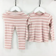 Новинка года; Одежда для мальчиков и девочек; Детский комплект из чистого хлопка с длинными рукавами; мягкая детская пижама; сезон осень-зима