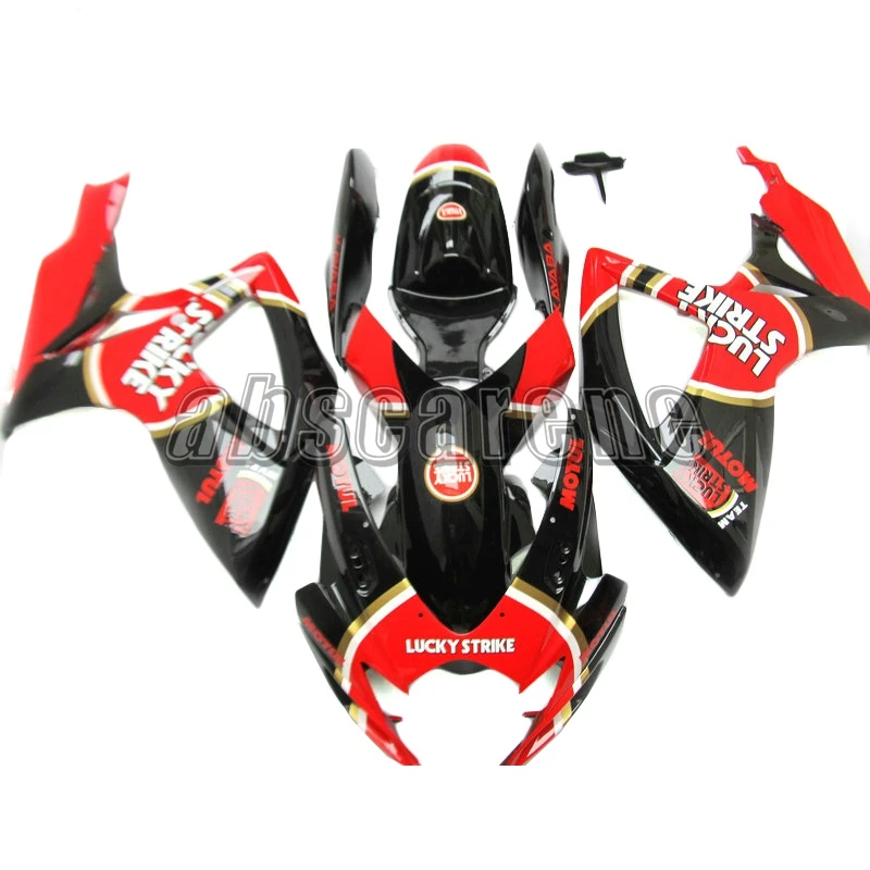 Полный набор обтекателей для Suzuki GSXR600 GSXR750 K6 2006 2007 ABS пластик впрыска кузова мотоцикла Lucky Strike Черный Красный