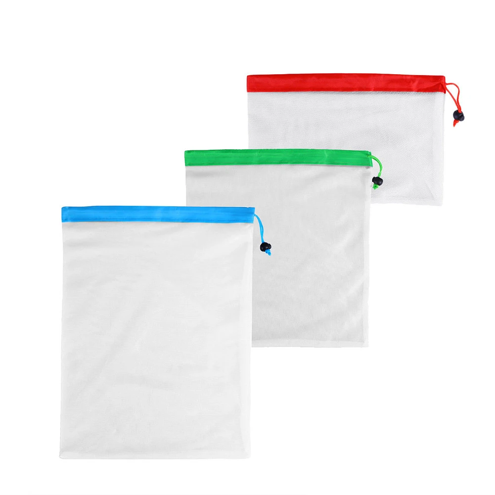 1 хранилище ПК мешок зеленый цвет многоразовые сетки экологически чистые сумки на молнии замок сумки из полиэстера кухня открытый покупки фрукты Прямая поставка