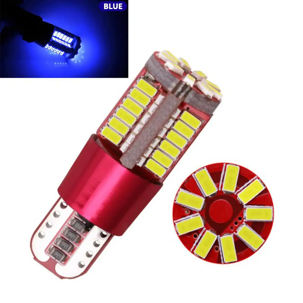 T10 168 192 W5W 57 SMD 3014 Светодиодный без ошибок габаритный автомобильный фонарь парковочная лампа 57smd мотор клиновидная лампа белый красный синий зеленый желтый - Испускаемый цвет: Blue light
