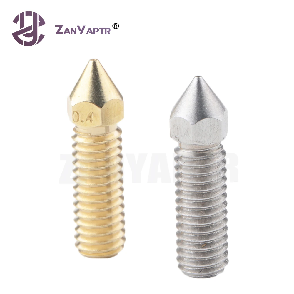 10Pcs/lot 3D Printer High Speed Volcano Nozzle Sharp Brass Copper Stainless steel 0.2-1.0mm For 1.75mm Filament Hotend Extruder |