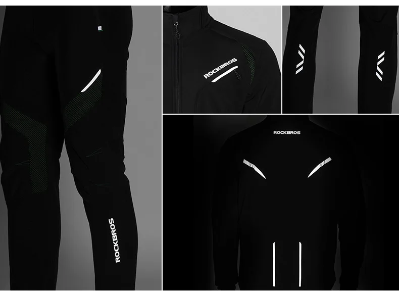 ROCKBROS Cycling Clothing Top/Pants Winter Thermal Fleece Cycling Pants Rainproof Windproof Cycling Jersey Men Women Sportswear