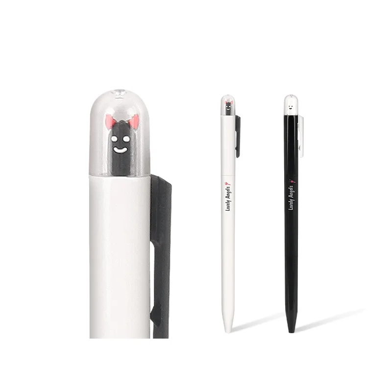 

Гелевая ручка angle & demon, шариковая ручка 0,5 мм, черные чернила, Канцелярские Товары для офиса, письма, школы FB816, 4 шт.