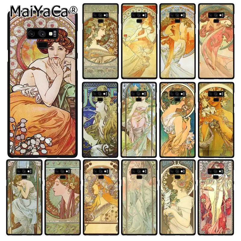 MaiYaCa художественный постер Альфонсе мухи чехол для телефона Samsung Galaxy A50 Note9 8 7 10 Pro 5