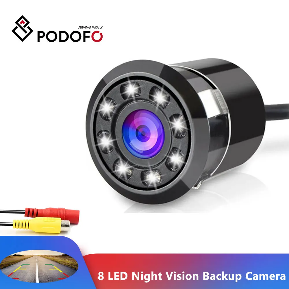 

Podofo Car Rear View Backup Camera With 8 LEDs Night Vision 18.5MM Full HD CCD Cam 170 Degree Waterproof Rearview Parking Camera