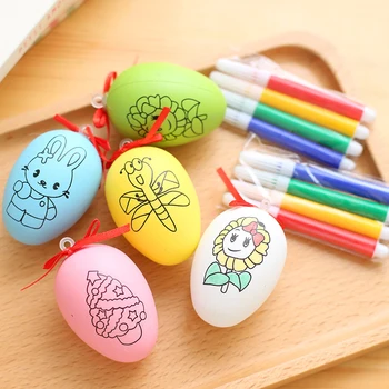 

Creative DIY Easter egg children's cartoon hand-painted egg shell children's handmade educational toys Painted eggs Drawing toy