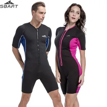 

SBART 2MM Neoprene Surf One-Piece Diving Suit Round Collar Swimwear Wet Suits Dive Men Womens Rash Guard