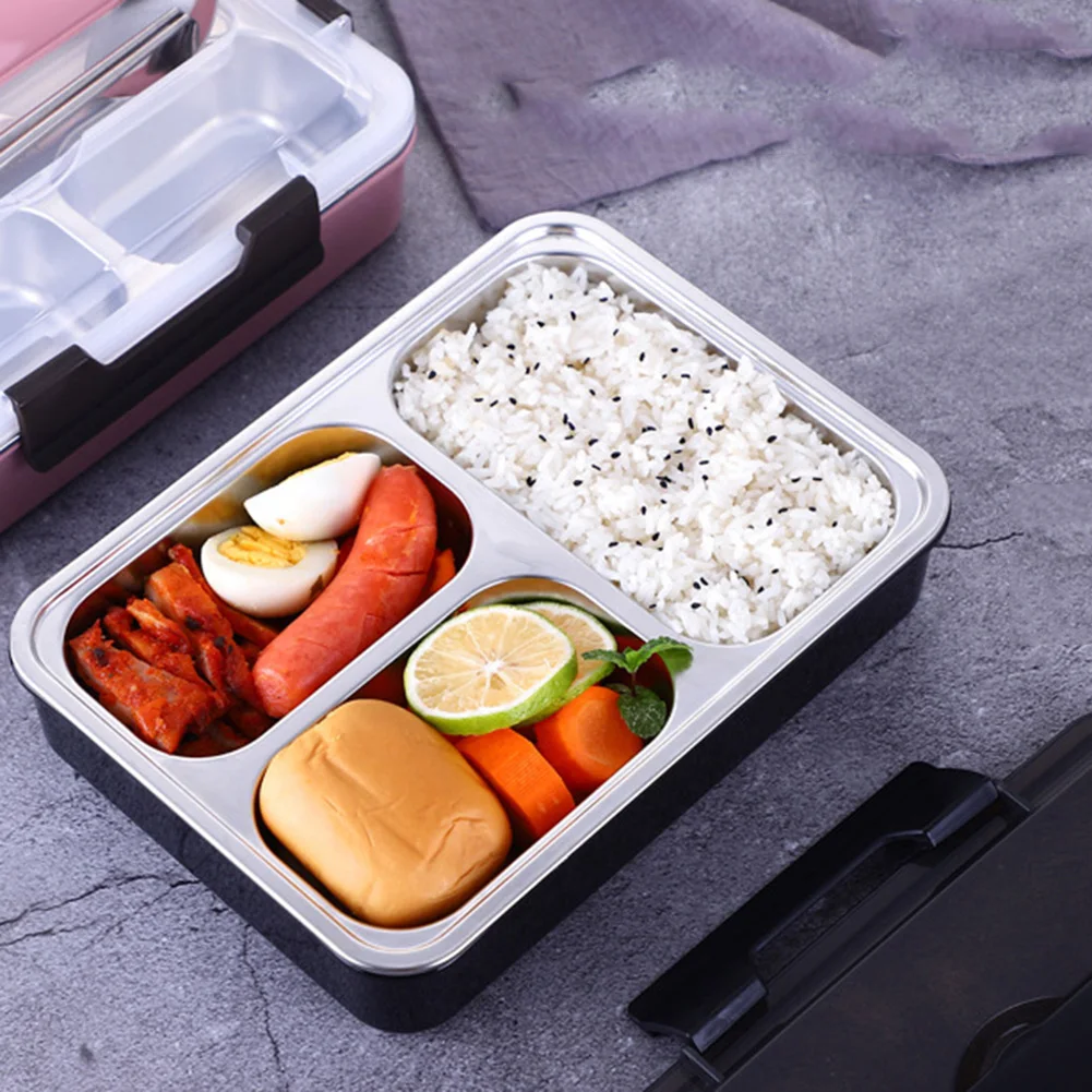 Горячая Распродажа, 1200 мл, анти-ожоги, нержавеющая сталь, Bento Box с ложкой, палочки для еды, контейнер для хранения еды, практичный Ланч-бокс, столовая посуда