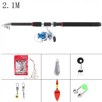

Fishing Rod Combo Full Kit Spinning Reel Line Pole Set with Holder Pliers Scissors Fishing Float Hooks Beads Bell Lead weight