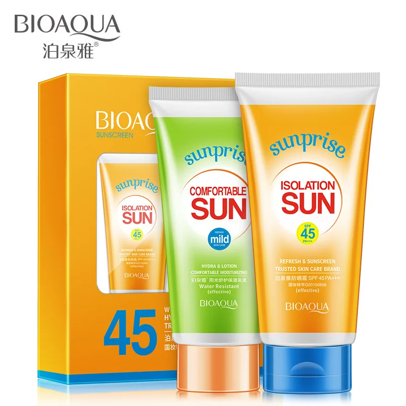 Солнцезащитный крем для лица Bioaqua 2 шт. в комплекте защита от солнца SPF 45 PA + |