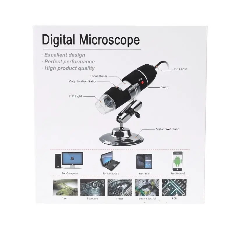 1600X камера 8LED OTG эндоскоп USB Цифровой Микроскоп увеличение с подставкой 95AA