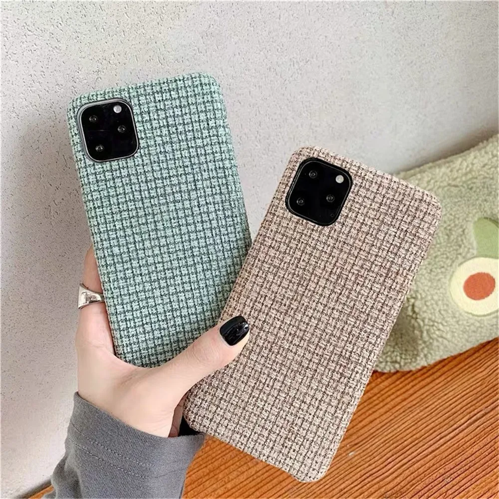 Lovebay теплый PU фланелевый клетчатый тканевый чехол для телефона для iPhone 11 Pro X XR XS Max плюшевый карамельный однотонный цветной чехол s для iPhone 7 6 8 Plus