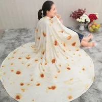 Pizza Tortilla Tortilla Blanket Pita Lavash soft blanket for bed wool sofa plaid plush bedspread Manta Burrito Koce 1