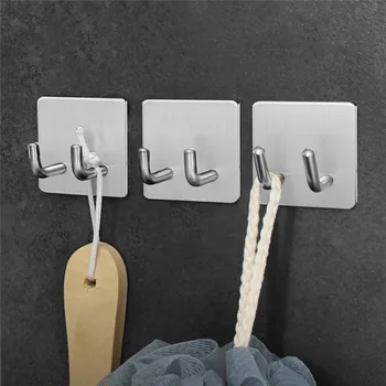 

Multifunctional Stainless Steel Hook Bathroom Wall Mount Waterproof Razor Holder Kitchen Debris Storage Hook
