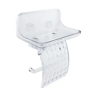 

Toilet Paper Holder with Mobile Phone Storage Shelf Wall Mounted Self Adhesive with sufficient weight bearing capacity