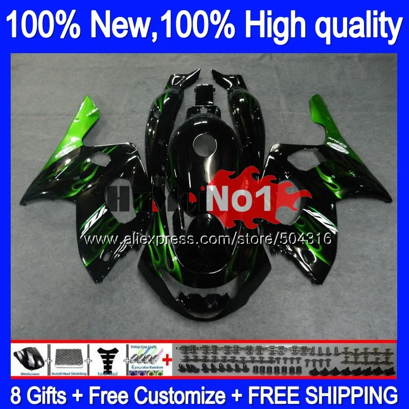 YZF 600R для YAMAHA YZF600R Thundercat 2002 2003 2004 05 06 07 39MC. 171 YZF-600R 96 02 03 04 2005 2006 2007 обтекателя зеленый пламя