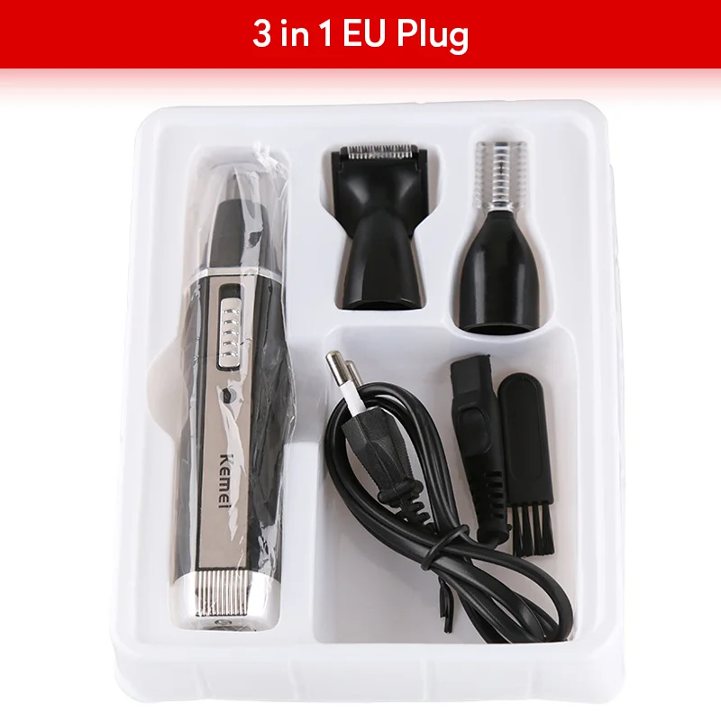 3 in 1 EU Plug 4 в 1 перезаряжаемый мужской электрический триммер для волос в носу и ушах безболезненный Женский Триммер для стрижки бакенбард брови Борода Машинка для стрижки волос Бритва - Цвет: 3 in 1 EU Plug