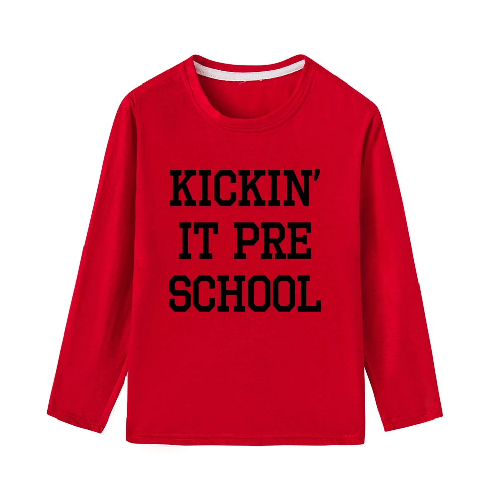 Kickin It, топы с длинными рукавами для детей дошкольного возраста, рубашка для мальчиков блузка для девочек детская одежда весенне-Осенние футболки Модная одежда - Цвет: 42X2-KLTRD-