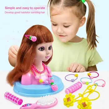 

Girls Princess Styling Head Doll Playset Children's Dressing Doll Makeup set for Dolls and Kids