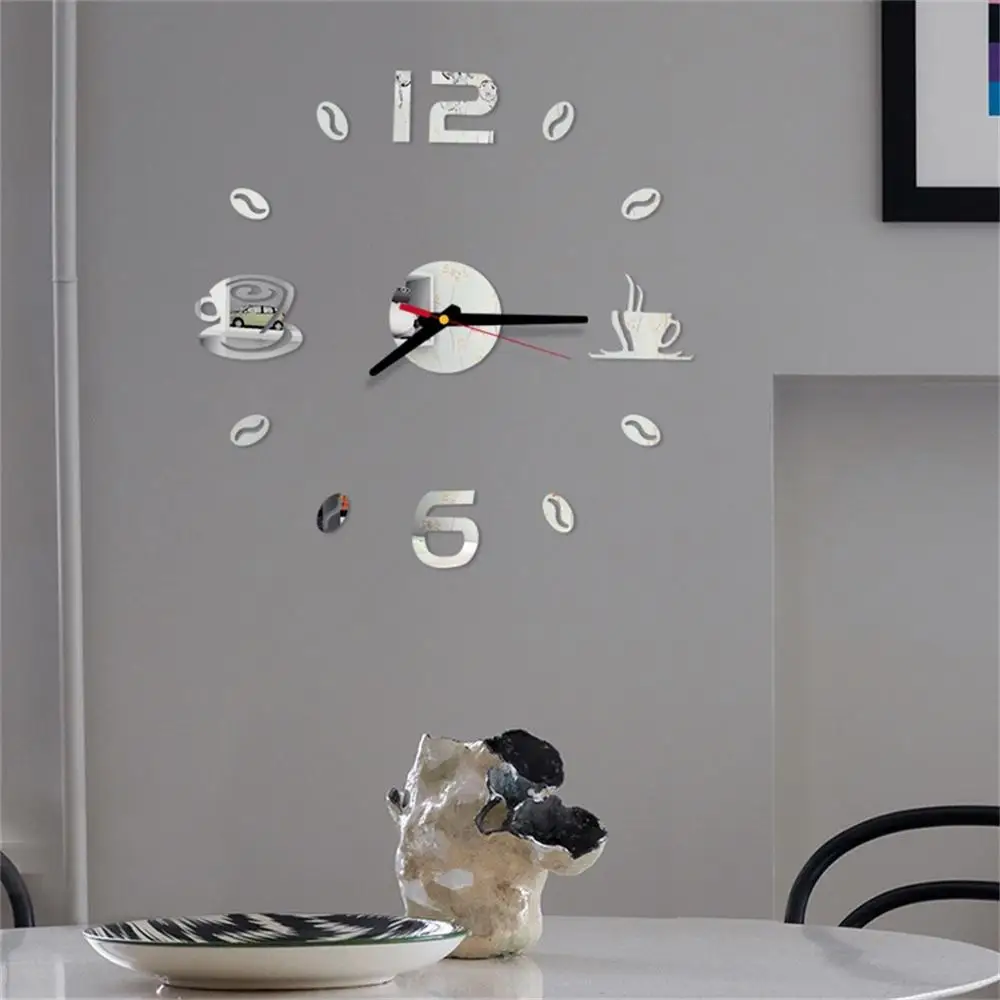 Новинка 40 см самоклеящиеся ПВХ, прикрепленные с 3D DIY римские цифры акриловые зеркальные часы настенные наклейки дома гостиной беззвучные часы HH4