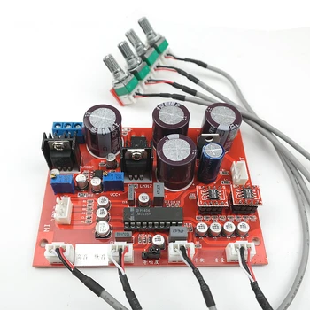 

LM1036 tone board potentiometer separated, with dual op amp preamplifier to amplify servo power