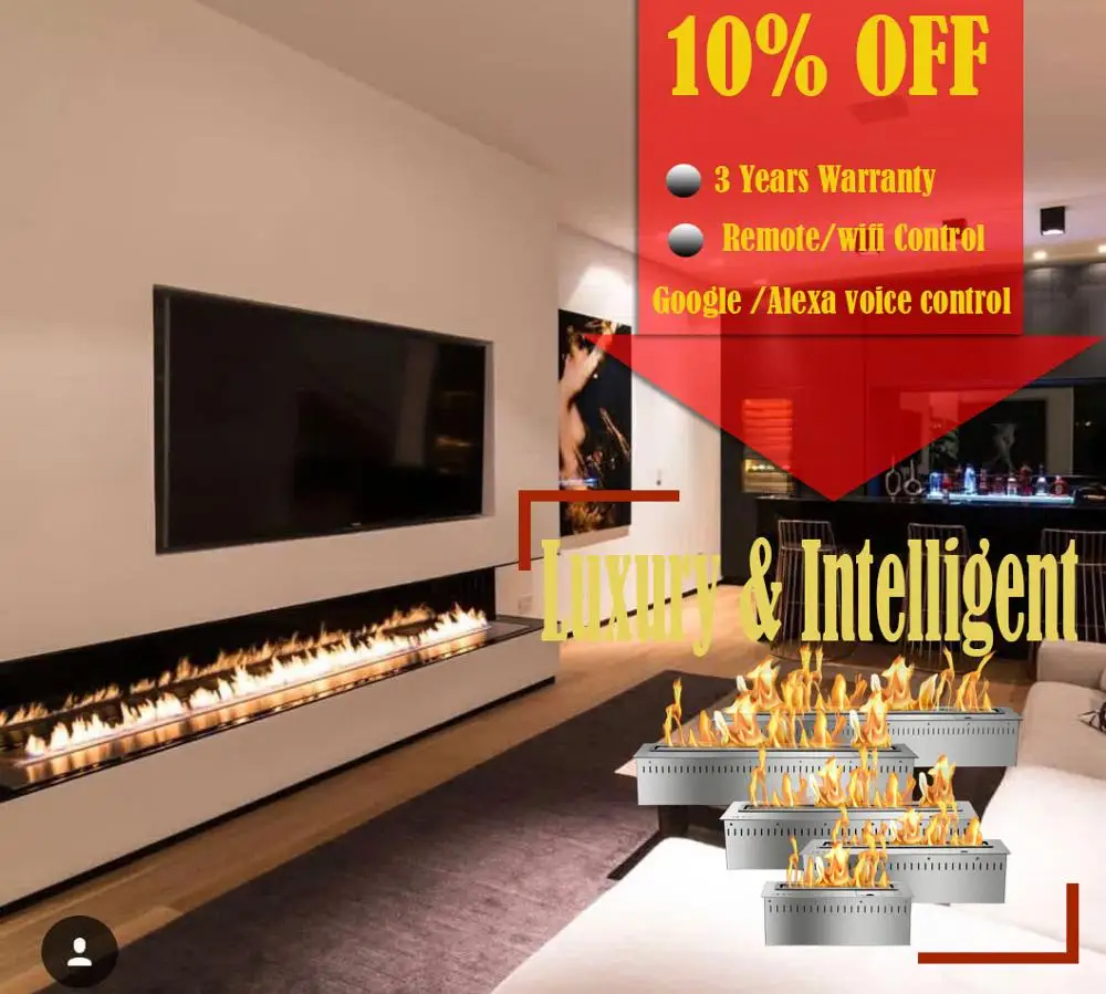 

hot sale 36 inches smart bio ethanol fireplace remote control burner insert